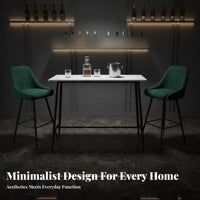 High-Top Table with Stools Light Luxury Design Bar Furniture Faux Marble surface Integrated Footrests for Homeowners, Students