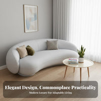 Curved sectional Sofa Nordic Inspired Curved Settee Minimalist design Living Room Furniture for Homeowners, Families, Lounge Area, Small Spaces, Bedroom