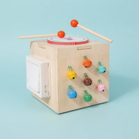 Wooden Cube Toy with Mallets Hands-on Bell Toy with Mallets Musical for Playroom