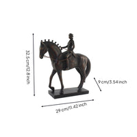 Equestrian Figurine Resin Equestrian Statue Artistic for Entryway, TV Cabinet