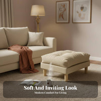 Upholstered Ottoman Space-Saving Upholstered Footstool Modern Design for Seniors