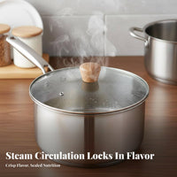 High Temperature Resistant 32cm Universal Wok Lid See-Through Design Tempered Glass Pot Lid Steam Vent for Home Cooks, Parents, Steaming, RV