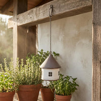 House-Shaped Hanging Ornament Window Cutout Metal House Ornament Reusable