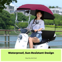 Electric Motorcycle Rain Cover, Sunshield Umbrella, Windproof and Rainproof E-Bike Cover, Universal Fit, Thickened and sturdy Shelter