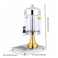 8 L Beverage Dispenser Polished Silver Finish Pedestal Beverage Dispenser Crystal Clear