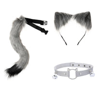 Cosplay Cat Ear Headband and Tail Accessory Set for Adults