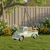 Metal Pickup Truck Feeder Slatted Vintage Truck Bird Feeder Decorative