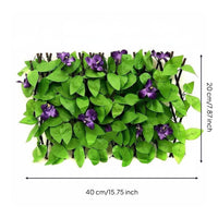 Fake flower Fence Outdoor Decoration Faux Hedge Wall Panel Realistic Look Leaf Privacy Screen for Courtyard, Balcony