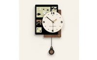 Retro Wall Clock Decorative Retro Wall Clock with Pendulum Analog for Entryway