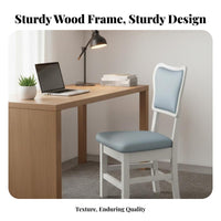 Armless Wood Chair Modern Design Wooden Chair with Cutout Handle Sturdy Construction White Finish for Residents, Students
