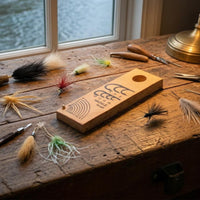 Fly-Tying Hackle Gauge Hanging Hole Hackle Gauge Wood Fishing Measuring Tool