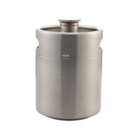 2L Stainless Steel Beer Brewing Secondary Fermentation Bucket with Threaded Lid