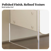 two-levelTier Transparent Cabinet Modern and aesthetic Bedside Table Rounded Corners