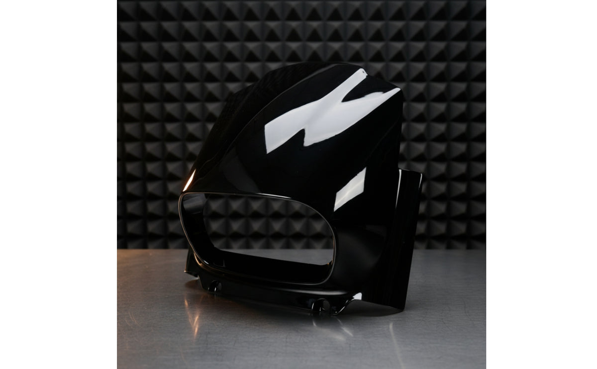 Glossy Black Front Headlight Fairing Aftermarket Headlight Fairing Cowl Custom Cowl Mask Long-Lasting for Motorcycle Riders
