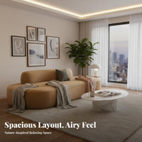Modern Minimalist curved-Shaped Settee Curved Design Sofa upholstery Upholstery Couch Freestanding for Business Owners, Interior Designers, Apartment Dwellers
