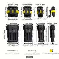 352PCS Automotive Connector Quick Disconnect Waterproof Terminals 1-4 Pin Connectors with Ratchet Crimping Tool