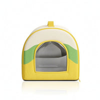 Pet Shelter with Ice Packs Zippered Enclosed Cat House with Mesh Panel Removable for Summer