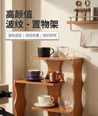 Bamboo Desk Bookshelf with Curved Shelves