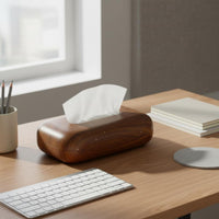 Walnut Tissue Box Polished Rounded Edges Walnut Tissue Holder Easy to Refill