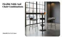 utilitarian Bar Table and Stool Combo High-Leg Construction Pub Furniture Space-Saving Easy to Clean for Homeowners, Bistro
