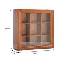 9-Compartment Box Compartmented Tray Wooden Compartment Box Wood Finish for Desk