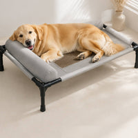 Elevated Dog Bed Water-Resistant Resistant Raised Dog Cot Black Frame for Indoor