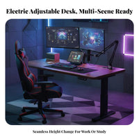 Electric Standing Desk Double Motor Height Adjustable Standing Desk Ergonomic Design Powered Work Table for Professionals, Streamers, Study Room