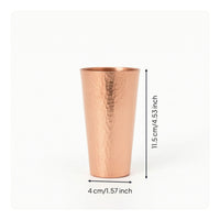 Copper Cup with Hammered Exterior Reusable Water Cup Minimalist for Desk