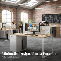 Modern Design Desk and Chair Combo Complete Set Office Furniture Space-Saving Computer Table Built-in Storage for Professionals, Remote Workers, Students, Study Room, Dormitory, Bedroom