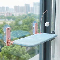 Cat Hammock Window Cat Bed with Rope Woven Perch Frame Viewing Station, Strong Suction Cup Mount for Large Indoor Pet Resting