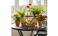 DIY Miniature Garden Model with LED Light Handmade Miniature House Kit with LED Light Illuminated Wooden Dollhouse Kit Collectible for Collectors, Hobbyists, Craft Enthusiasts, Desk Display