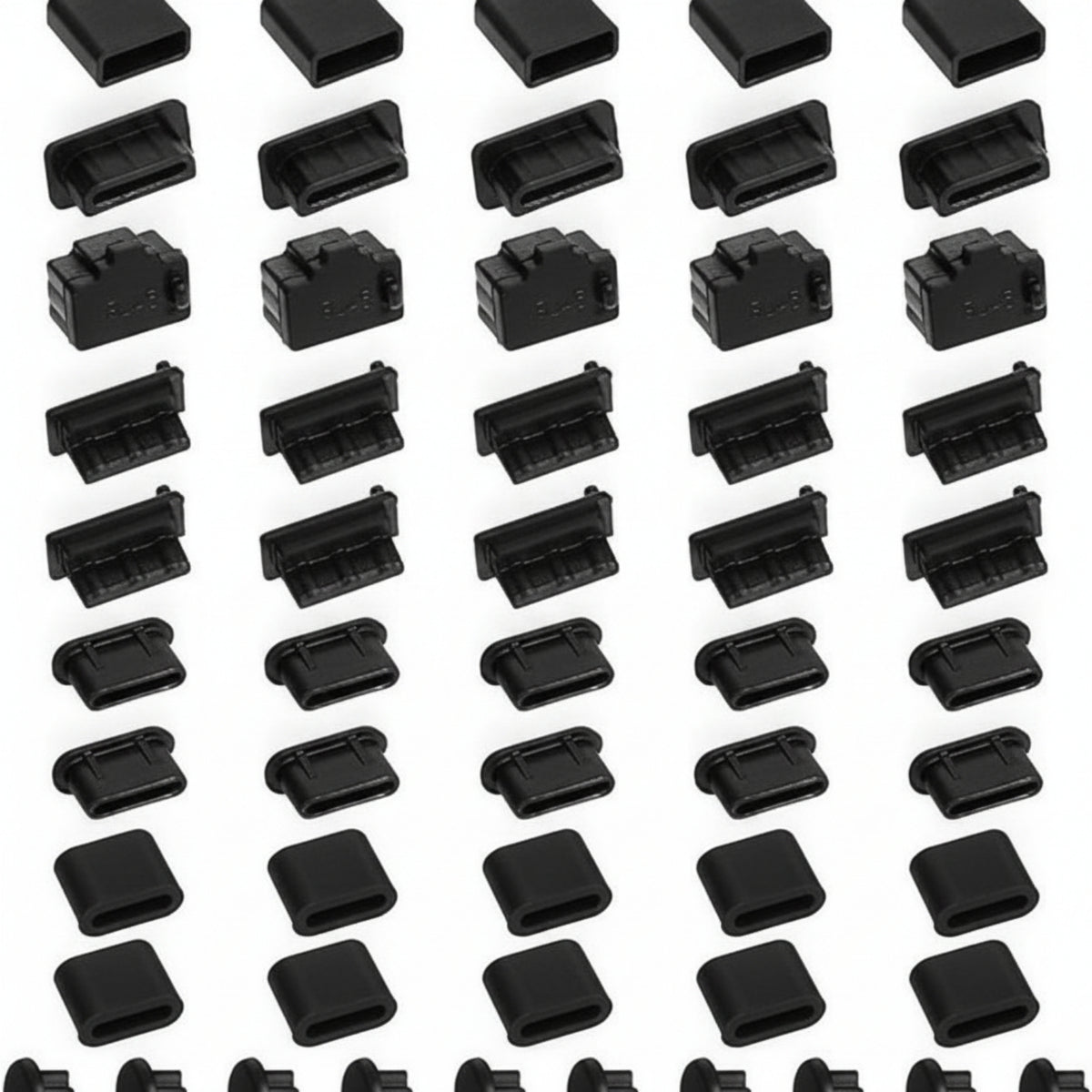 55 Pieces USB A Dust Stopper Snug Fit USB Port Dust Plug Flexible
