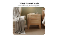 Rattan Front Nightstand Nordic Aesthetic Bedside Table Child-Safe Rounded