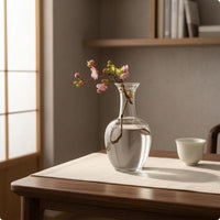 Clear Glass Vase Stable Flat Base Decor Piece 2 Mm Thick for Dried Flowers
