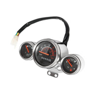 Chrome-Finished Motorcycle Instrument Assembly Analog Motorcycle Gauge Cluster Compact Sporty for Riders