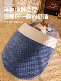 拖鞋狗窝冬天保暖小型犬泰迪窝狗床半封闭睡觉的猫窝四季通用睡袋
