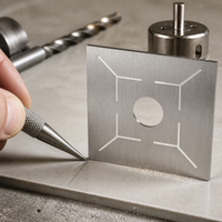 Stainless Steel Floor Drain Tile Hole Locator and Measuring Ruler for Construction