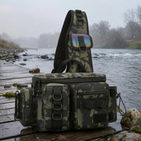 Fishing Shoulder Bag Multiple Pockets Crossbody Fishing Bag Adjustable Strap