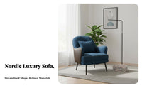 Light Luxury Aesthetic Upholstered Tub Chair Rounded Armrests Lounge Seat Wear-Resistant Upholstery Living Room Furniture Includes Pillow for Business Owners, Interior Designers, Apartment Dwellers, Reception Area, Office, Reading Nook, Bedroom