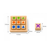 Problem Solving XO Board Game Color Recognition Double-Sided Learning Board Parent-Child Interaction 9-Grid Block Activity Hand-Eye Coordination for Children, Preschoolers, Toddlers, Home, Playroom, Classroom
