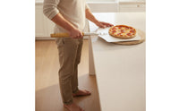 Aluminum Pizza Peel Handheld Pizza Peel with Wooden Handle Flat Serving Board Lightweight for Bakers, Home Cooks