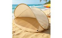 Portable Foldable Beach Tent Open-Front Beach Tent with Floor Lightweight Sun Shelter Quick Setup for Backyard