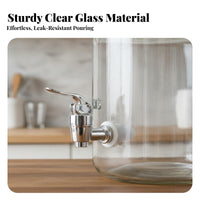Glass Beverage Dispenser with Spigot Party Drink Dispenser Iced Tea Jar for Commercial Use