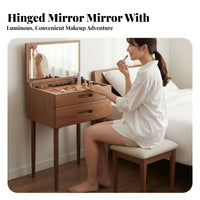 Flip-Top Makeup Table Space-Saving Flip-Top Vanity Multifunctional for Teenagers
