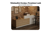 Modern Reception Desk Sturdy Reception Counter Retail Checkout Table Scratch-resistant Engineered Wood Suitable for Offices Retail Stores Medical Centers Salons