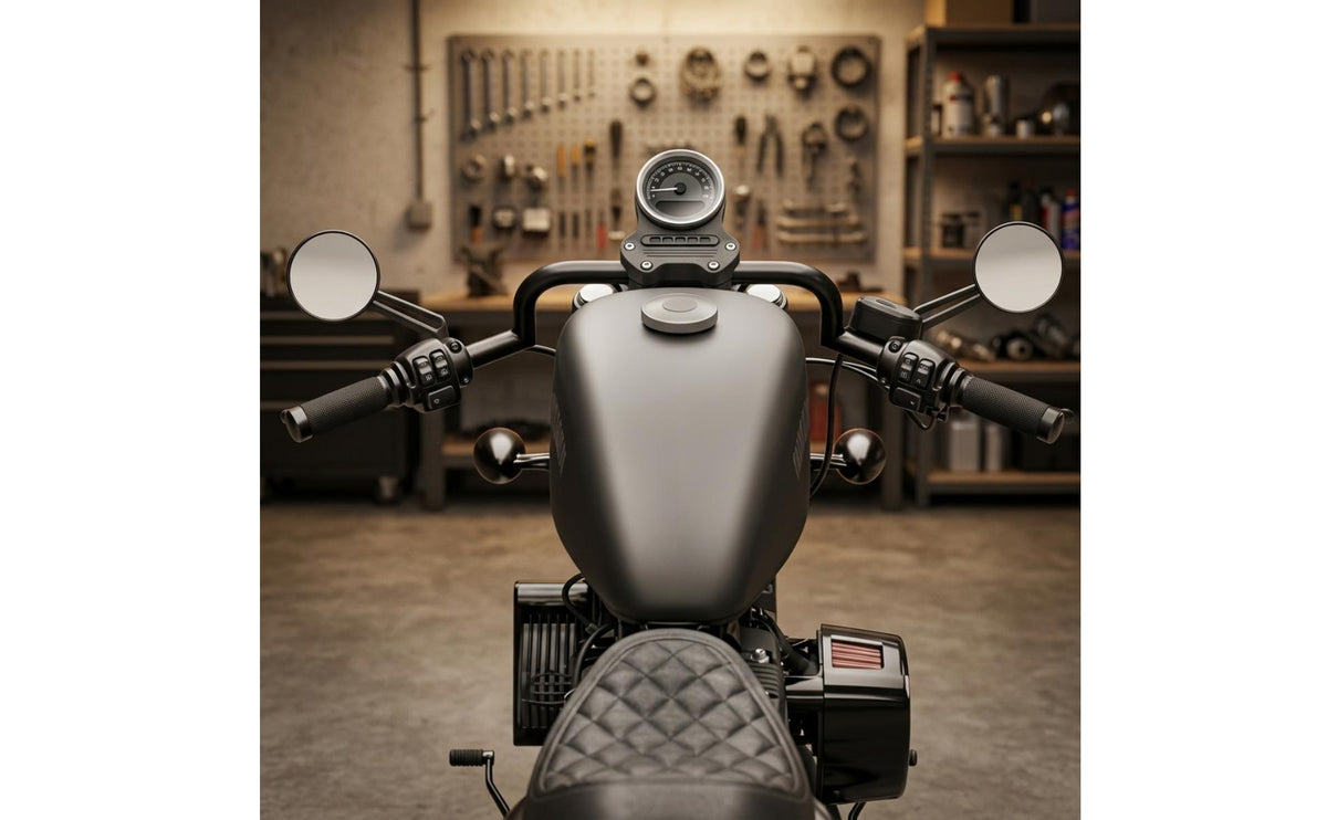 Retro Cafe Racer Handlebar Low-Elevation M-Style Handlebar Steel Motorcycle Part Classic