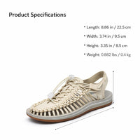 Plus Size Braided Sandals Women's Casual Daily Wear Fisherman Shoes, Solid Color Round Toe Ankle Strap, Microfiber Upper, Rubber Sole