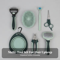 Portable Grooming Kit with Carrying Case Organized Pet Grooming Kit with Scissors Ergonomic Non-Slip for Home, Travel