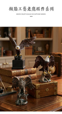 Vintage Resin Eagle Statue for Home Decor