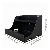 Keyhole Slots Gym Storage Rack uncoveredTop Wall Mounted Gym Organizer High Side Walls Wall Storage Rack Black for Fitness